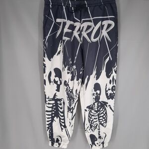 NEW ROMWE Skeleton Terror Drawstring Jogging Pants Men's XL